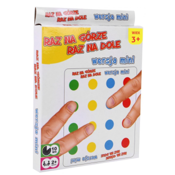 Raz na Górze Raz na Dole 2w1 dla dzieci 3+ Gra zręcznościowa + Mata z kółkami + Tarcza do losowania + Mini wersja na palce